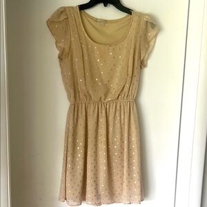 GB Polka Dot Gold/Beige Dress